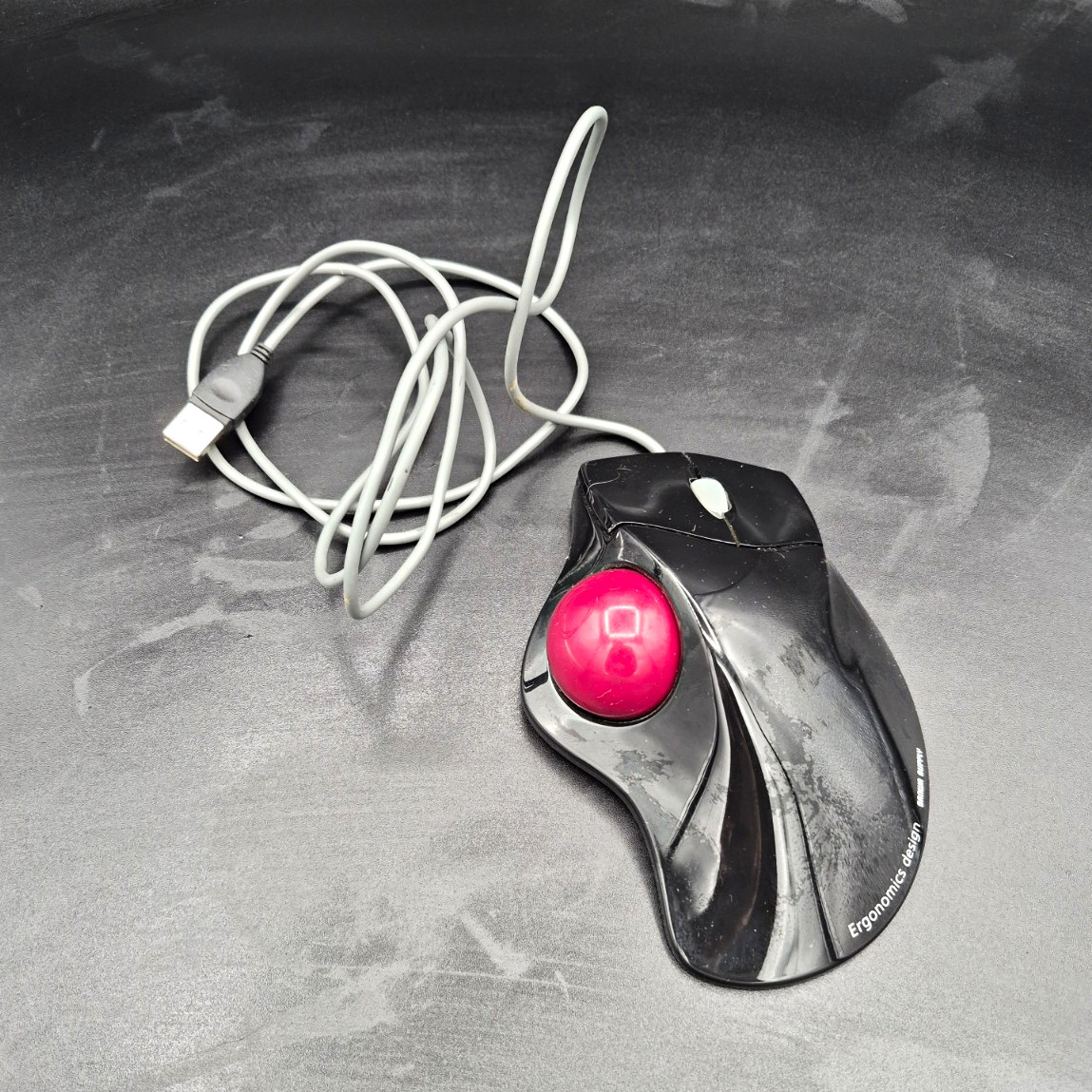 Sanwa Supply MA-TB39BK Ergonomic USB Wired Optical Trackball 5-Button 400DPI