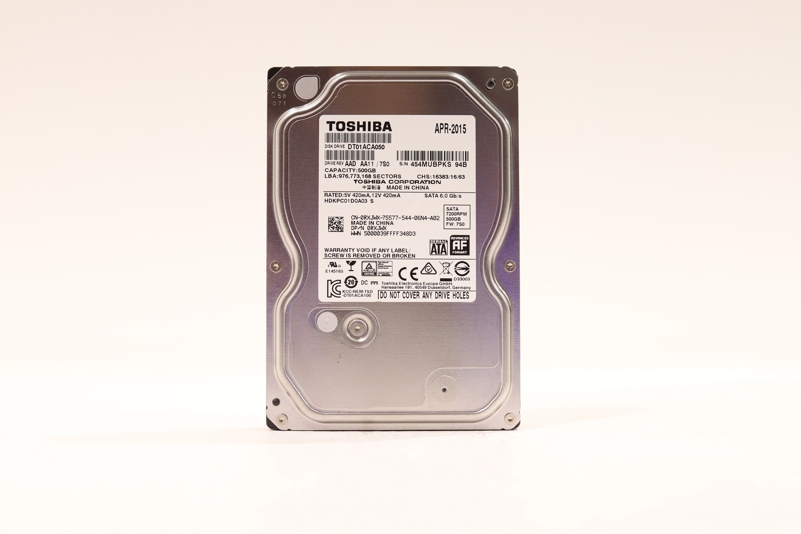 Dell DT01ACA050 500GB 3.5" 6Gb/s 7.2K RPM SATA Hard Drive Dell P/N:0RXJWX Tested