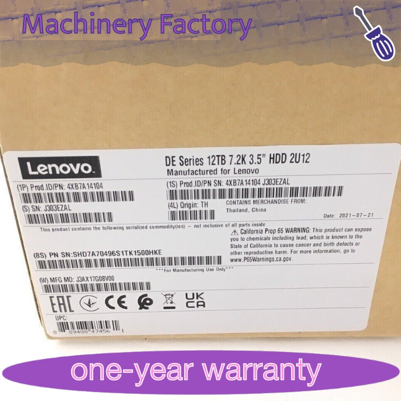 Lenovo 01PG627 4XB7A14104 Storage 7.2K 12TB SAS 12Gb/s 3.5" HDD HUH721212AL5204