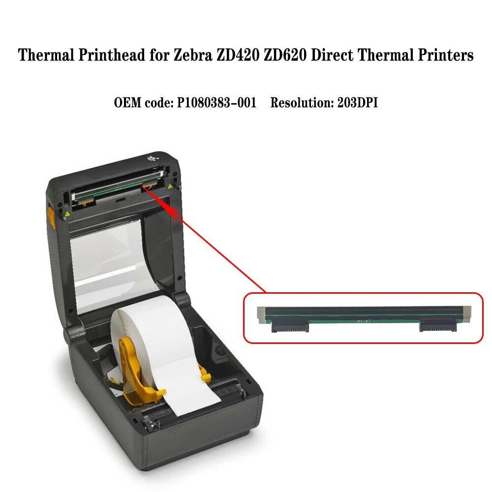 Genuine New Printhead For Zebra ZD420 ZD620 Thermal Printer 203dpi P1080383-001