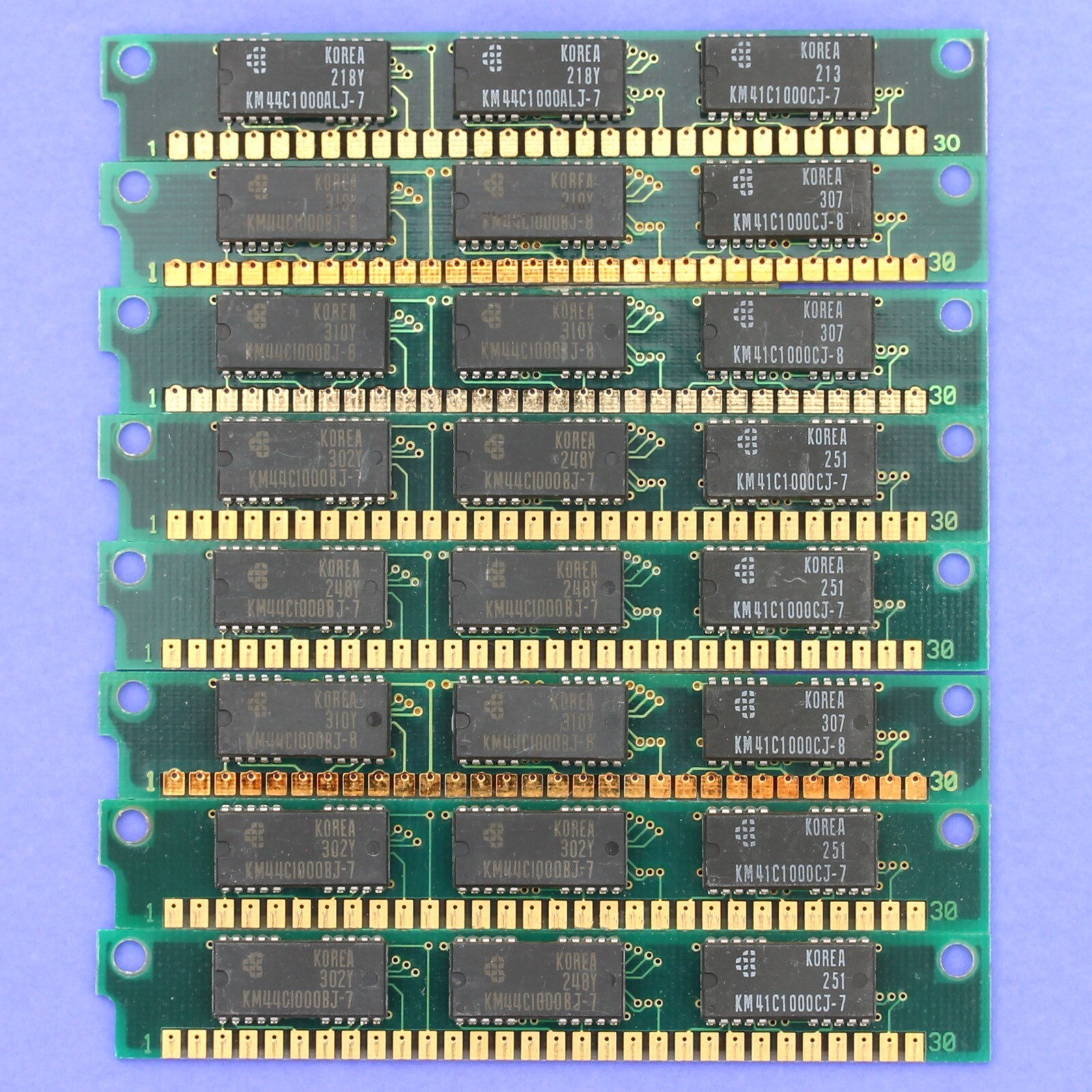 30 Pin 8MB RAM (8x 1MB Modules) Parity 5V 80ns Samsung Memory *TESTED+REPORT*