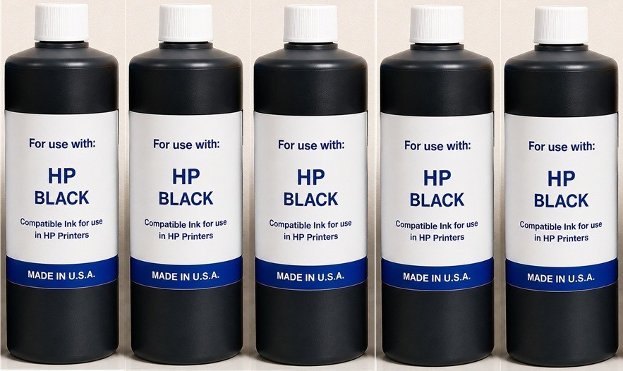 NEW PREMIUM COMPATIBLE HP BLACK PIGMENT INK REFILL (5,000ML) GALLON HIGH QUALITY