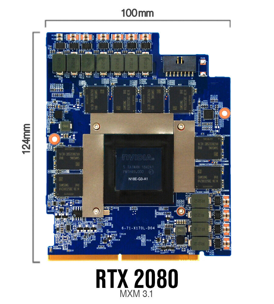Clevo P870TM/P775TM/P750TM; NVIDIA RTX 2080; N18E-G3; MXM3.1; GPU Upgrade Kit