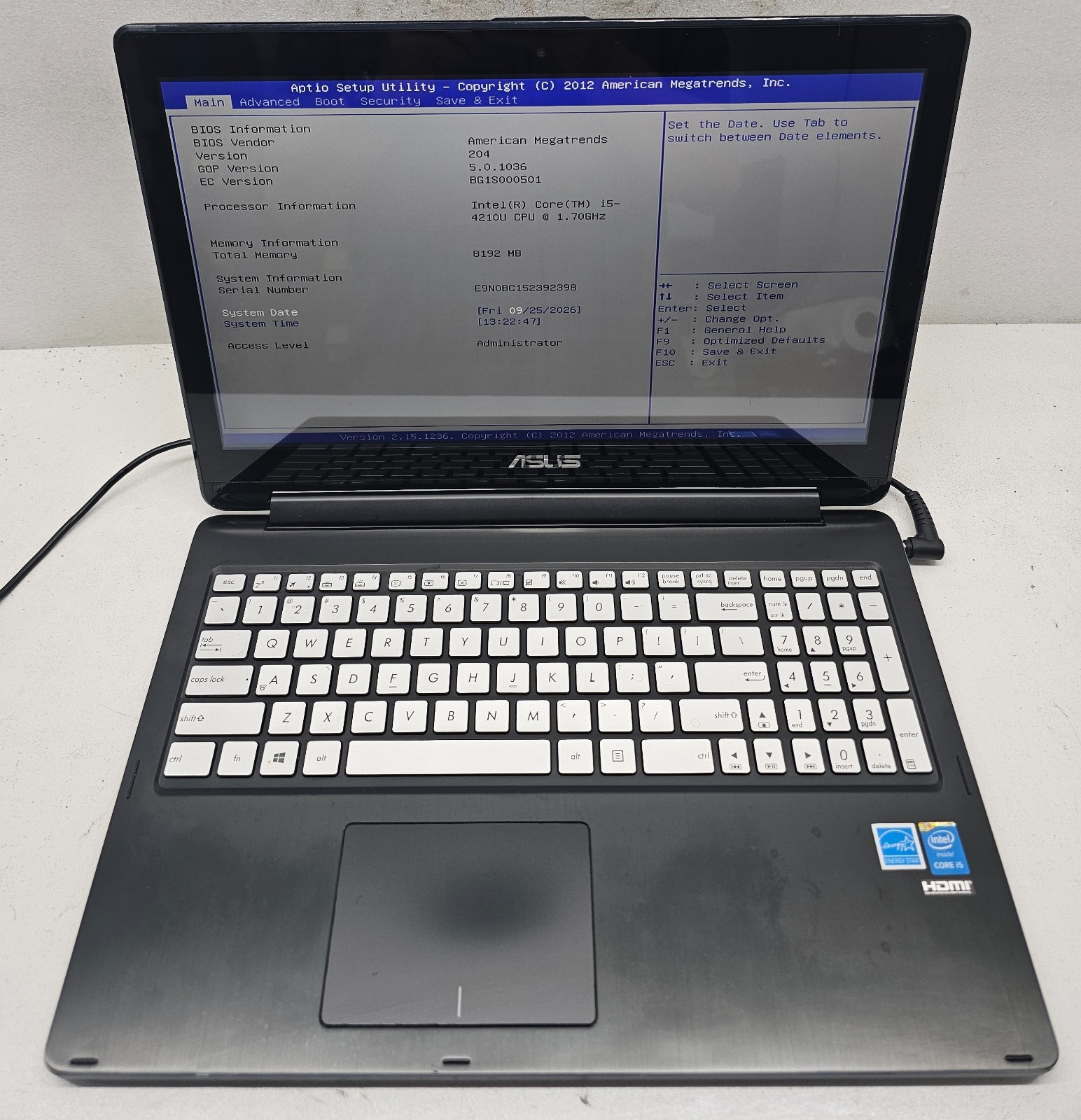 ASUS Q502LA-BBI5T12 Laptop Intel i5-4210U 8GB Ram NO HD/OS (FL)