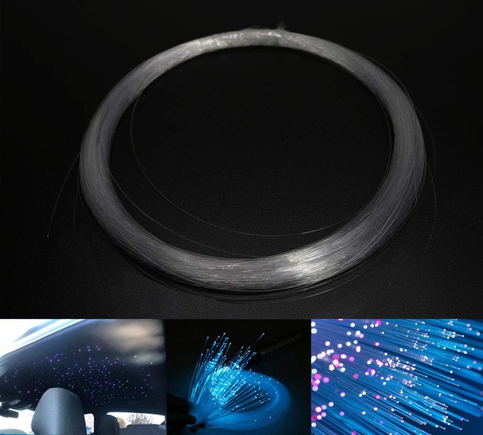 AZIMOM PMMA Plastic End Glow Fiber Optic Cable 0.5mm(0.02in) 100m(328ft)/Roll fo