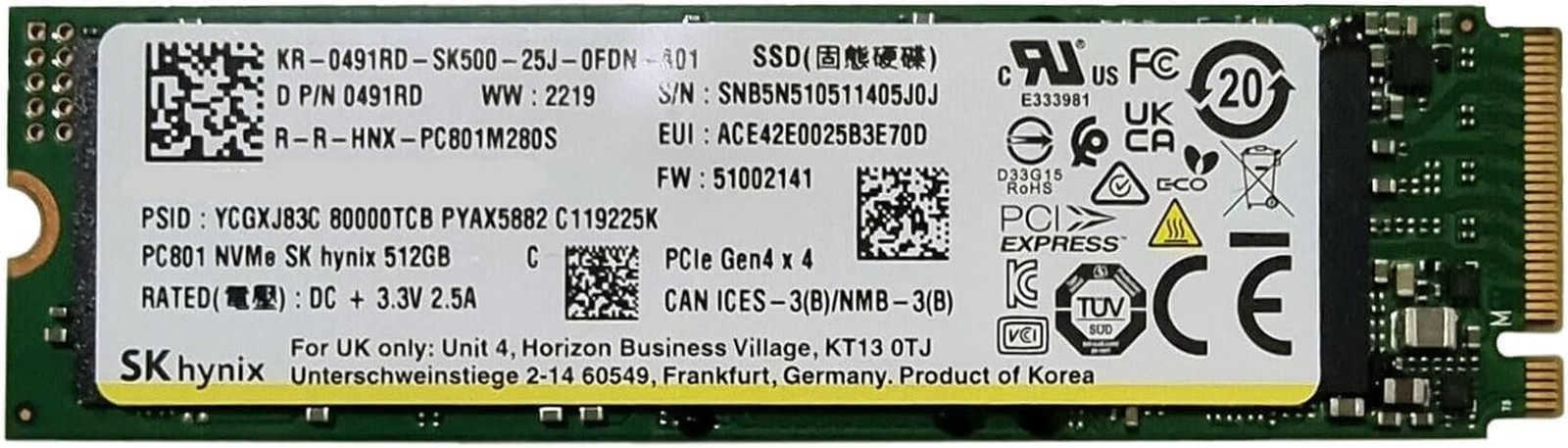 512GB Gaming Gen4 M.2 2280 Pcie Nvme Internal Solid State Drive (SSD) - Stream D