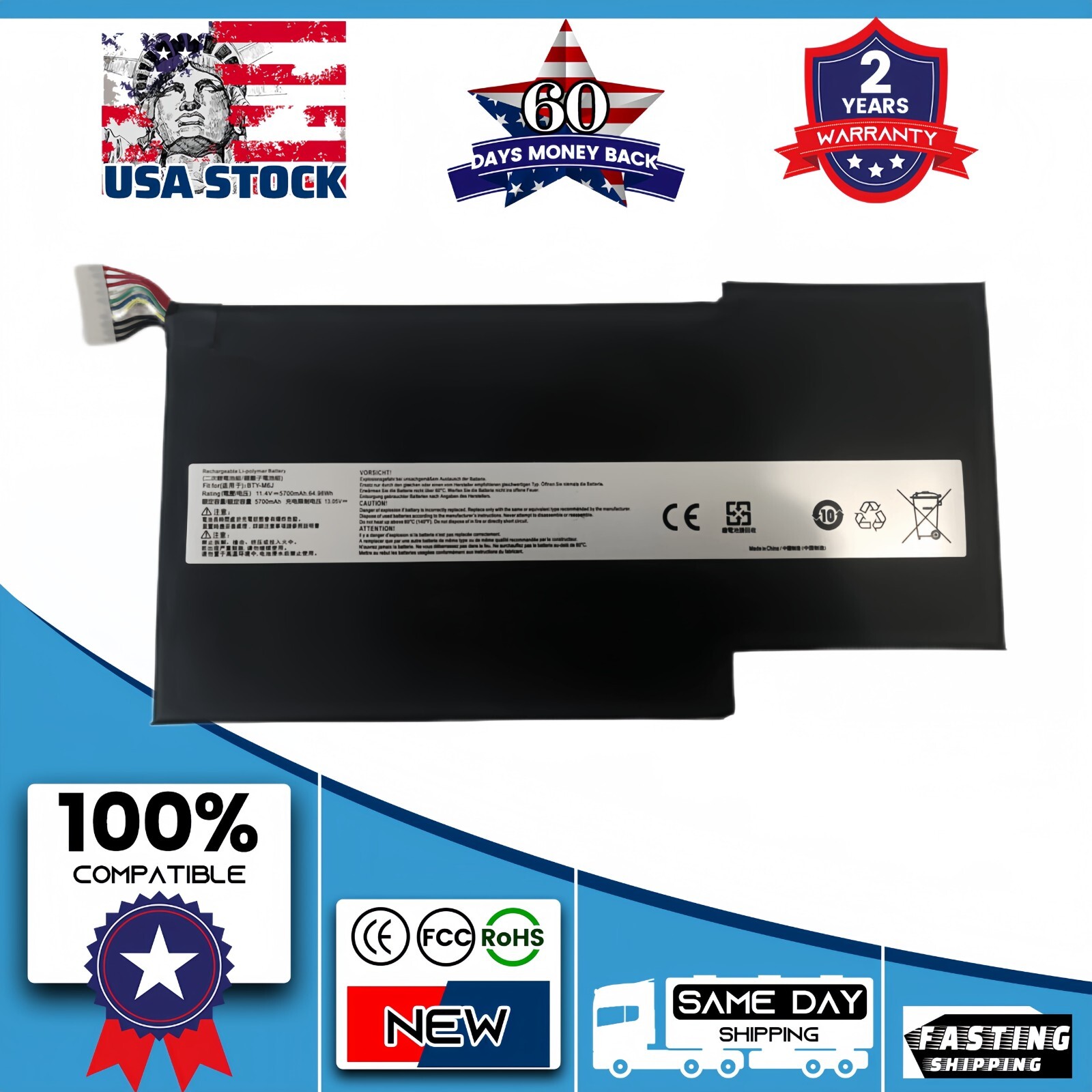 BTY-M6J Original Battery for MSI MS-16K2 MS-16K4 MS-17B1 MS-17B4 MS-17B7 GS73VR
