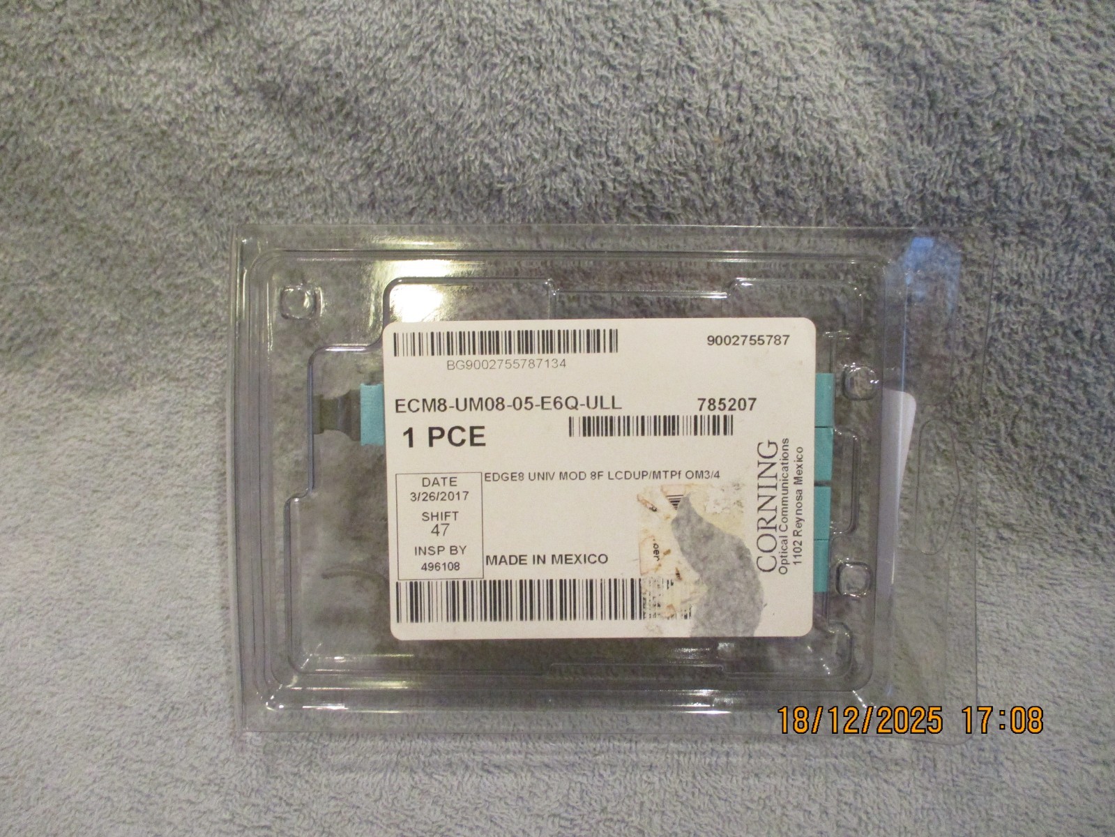 CORNING # ECM8-UM08-05-E6Q-ULL BRAND NEW DUPLEX MODULE IN FACTORY SEALED PACKAGE