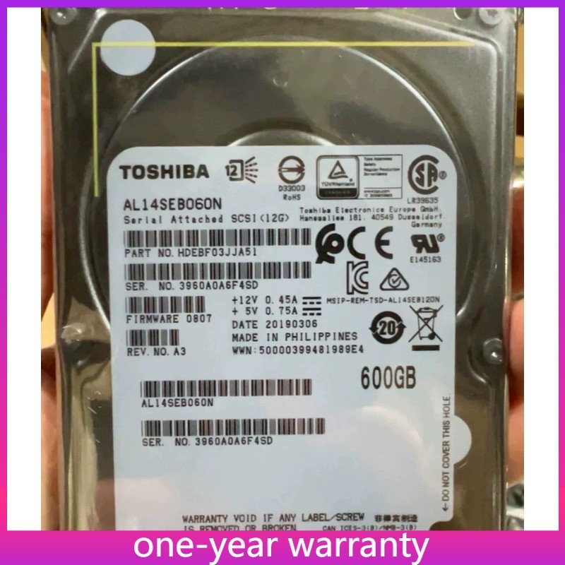 1PCS AL14SEB060N Toshiba AL14SEB060N 600GB 2.5" HDD 12Gb/s 10K RPM SAS Hard Dri