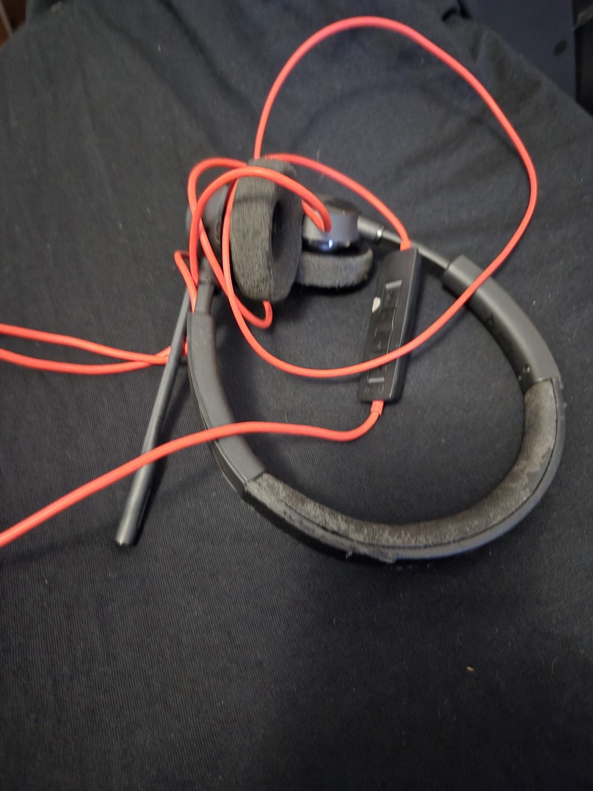 Blackwire 3320 Wired Headset Plantronics Flexible Microphone TESTED WORKS