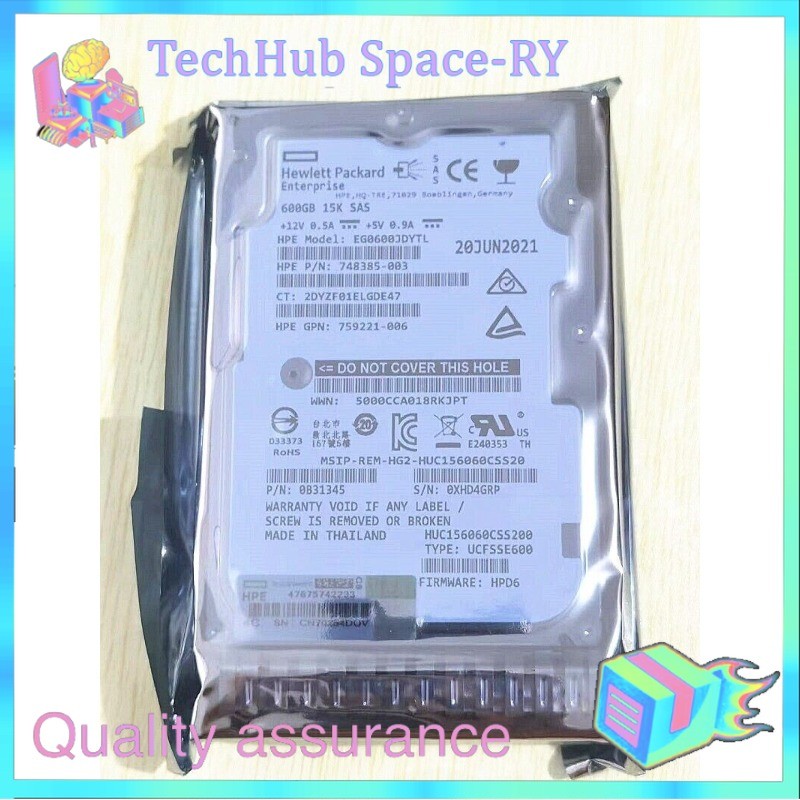 NEW HPE 759212-B21 759548-001 759202-003 600GB 15K SAS 12G 2.5" HDD Hard Drive