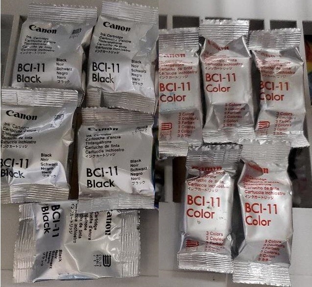 Total of 10 Genuine SEALED BAG Canon BCI-11 Black & Color Inkjet Cartridges 