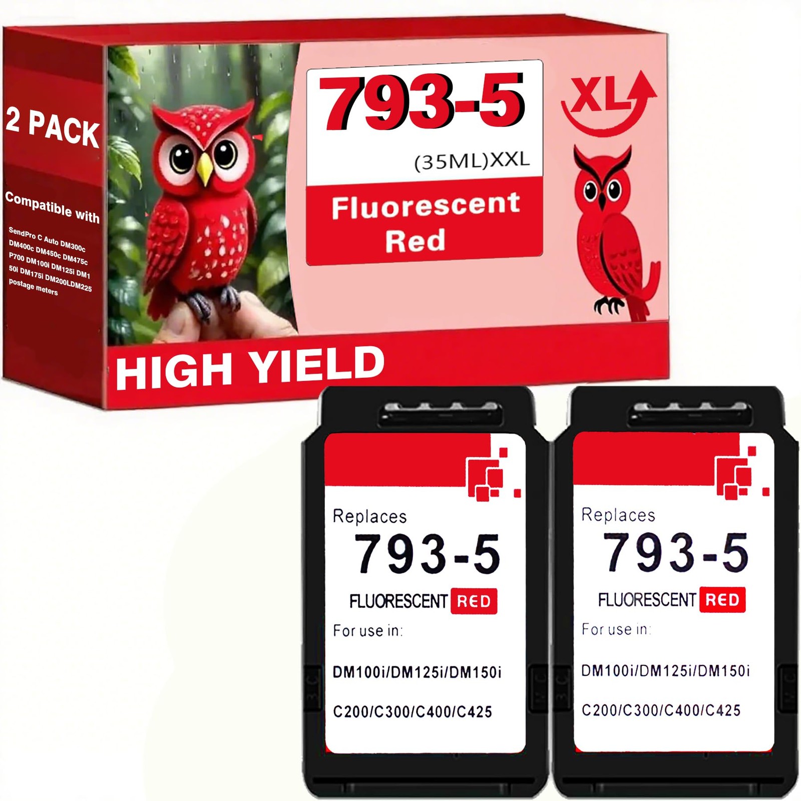 793-5 Ink Cartridge Replacement for Pitney Bowes 793-5 Red Ink Cartridge