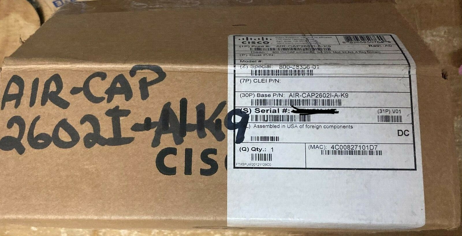 New Open Box Cisco AIR-CAP2602I-A-K9