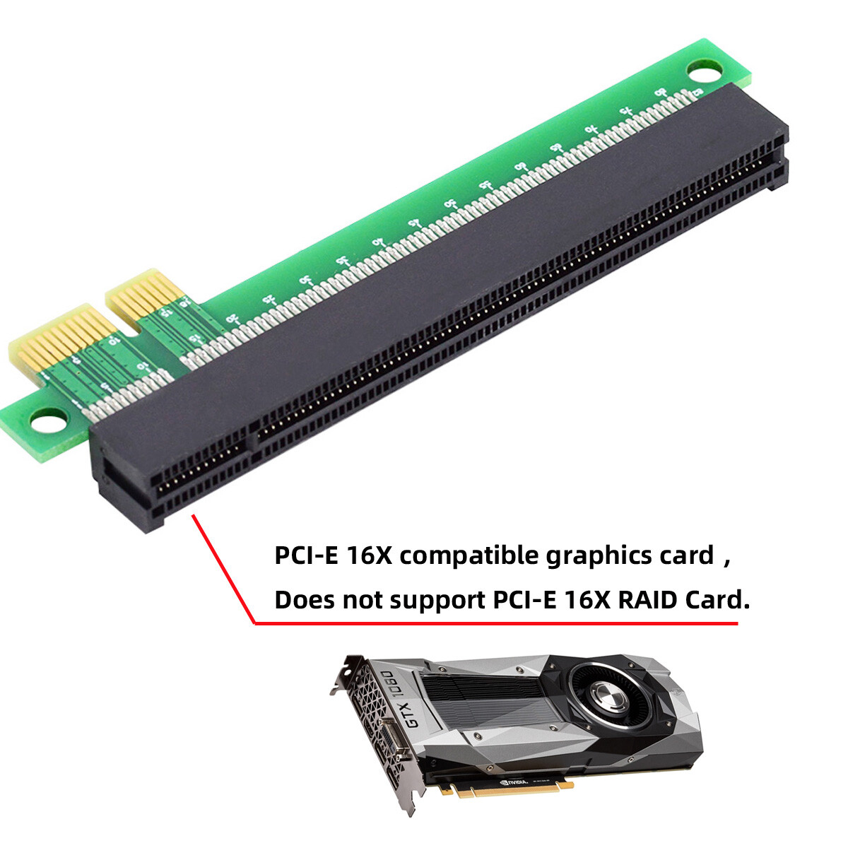 Cablecy PCI-E Express 1x-16x Extender Converter Riser Card Adapter Male-Female