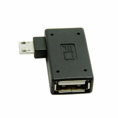 Xiwai 90 D Left Angled Micro USB 2.0 OTG Host Adapter with USB Power for Samsung
