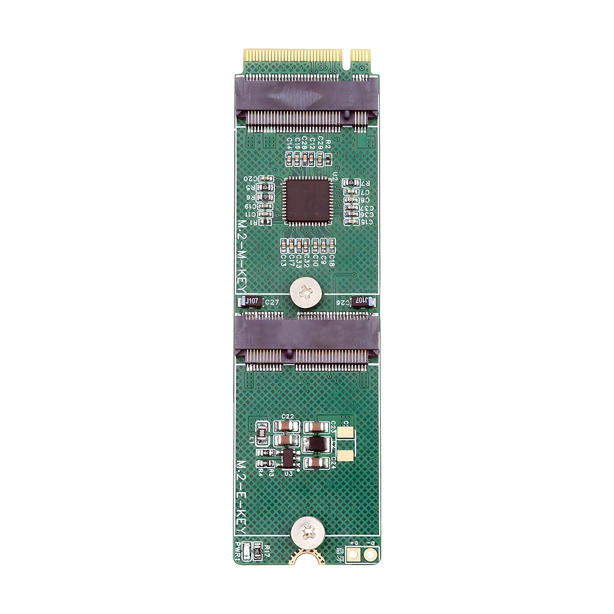 Daul Port M.2 NVME M-Key 1 to 2 M-Key SSD/E-Key Wireless Card Expansion Adapter