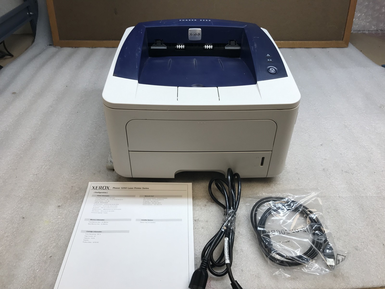Xerox Phaser 3250 Laser Monochrome Printer 11K Page Count- Tested