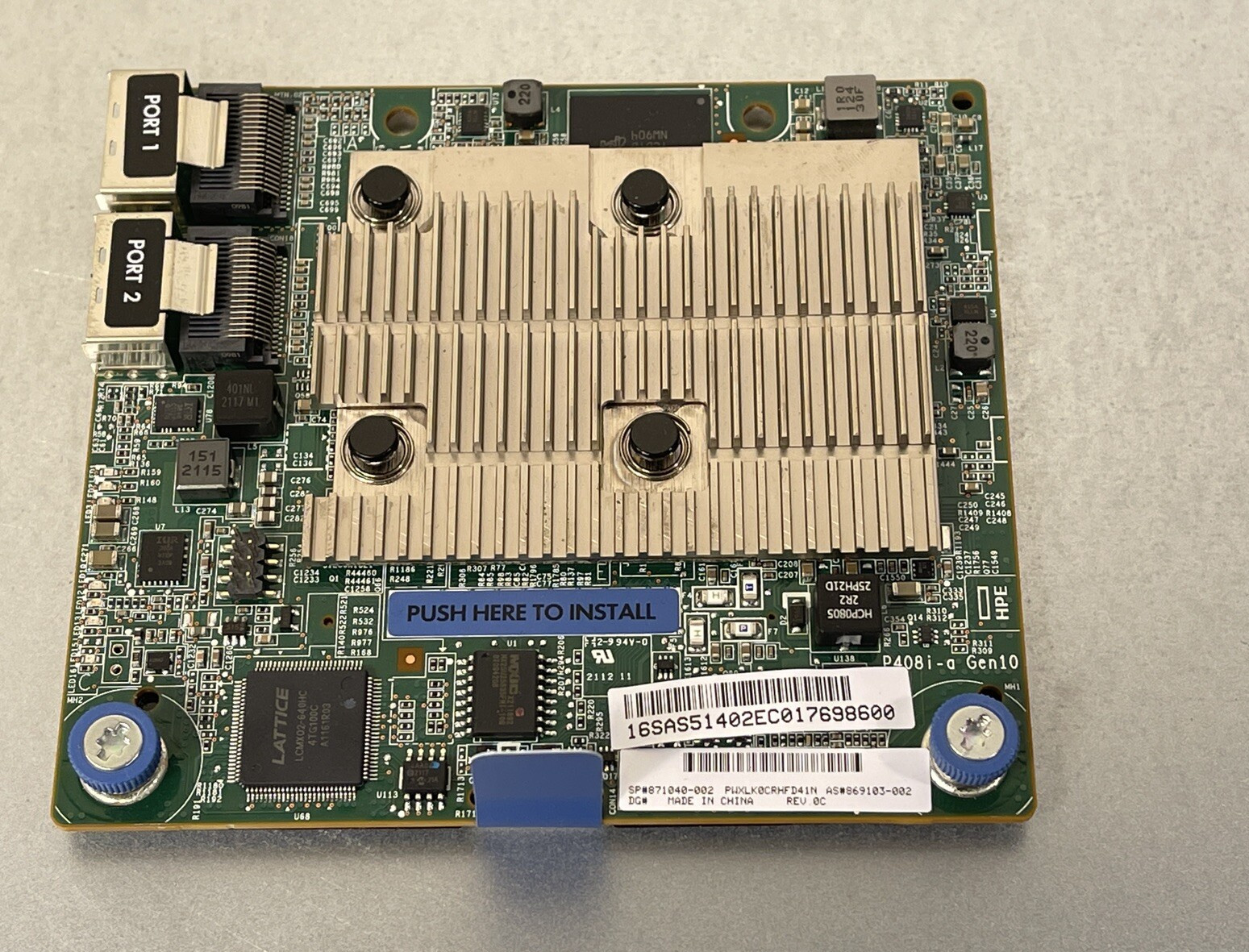 P408i-a HPE SR Gen10 2GB Cache 12G SAS RAID Controller Adapter 2 Port 8 Lanes LH