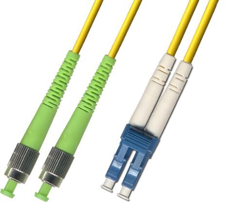 15M Singlemode Duplex Fiber Optic Cable 9/125 FC APC LC UPC Patch Cable Network