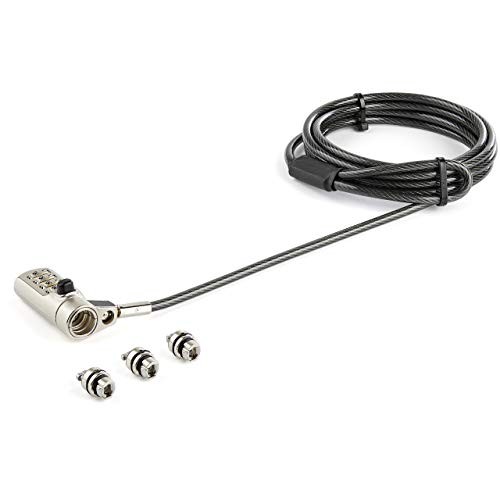 StarTech LTULOCK4D 6.5' 3-in-1 Laptop Cable Lock 4-Digit Combo