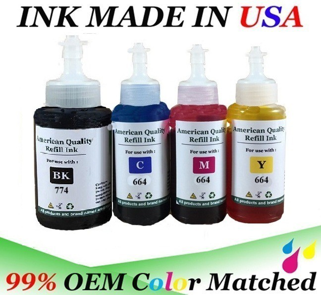 VC Ink Sst BKCMY Refill ink bottle Set  774 664 for ET-3600 ET- 4550 ET-16500