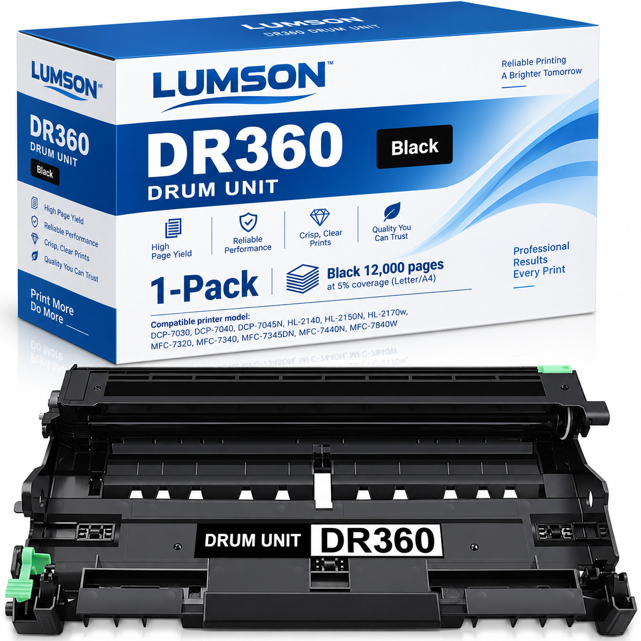 DR360 Drum Unit  1 Pack Compatible for DR360 DR-360 DCP-7030 MFC-7440N HL-2150
