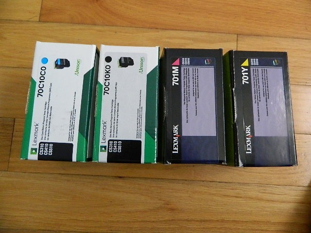 GENUINE SET 4 LEXMARK TONER CARTRIDGE 701K 701C 701Y 701M CS310-CS510 NEW SEALED