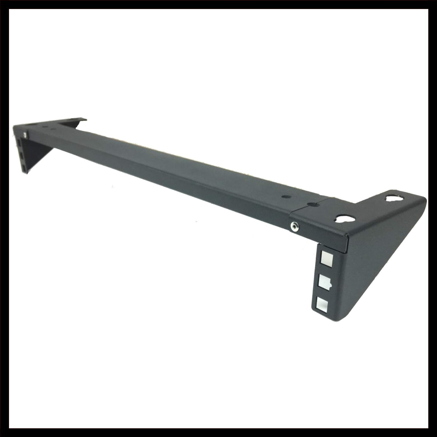 Compact 1U Vertical Steel Mount for Organized Network Equipment - Black Finish
