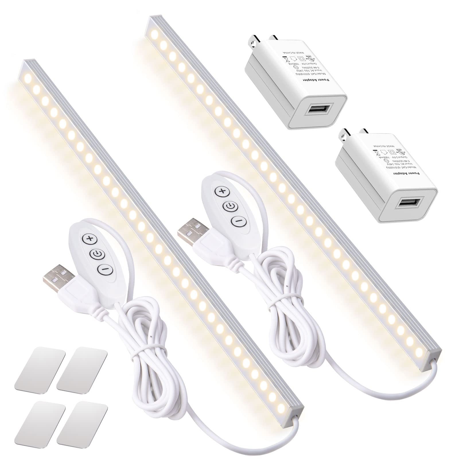 DWEPTU 2Pack LED Under Cabinet Lighting Dimmable 2PACK, White