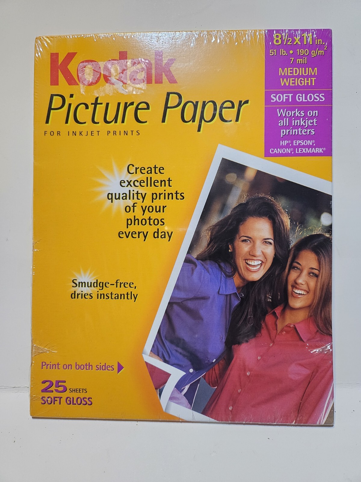 Lot 5 Pk Kodak Pic Paper New 8 1/2 X 11 All Inkjet Printers 25 Sheets Ea 543015