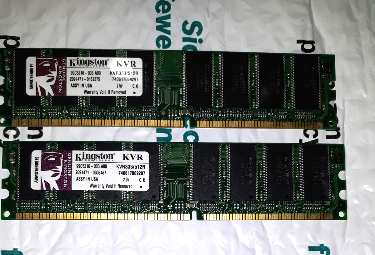 1 Kingston Memory KVR333/512R DDR Desktop Ram