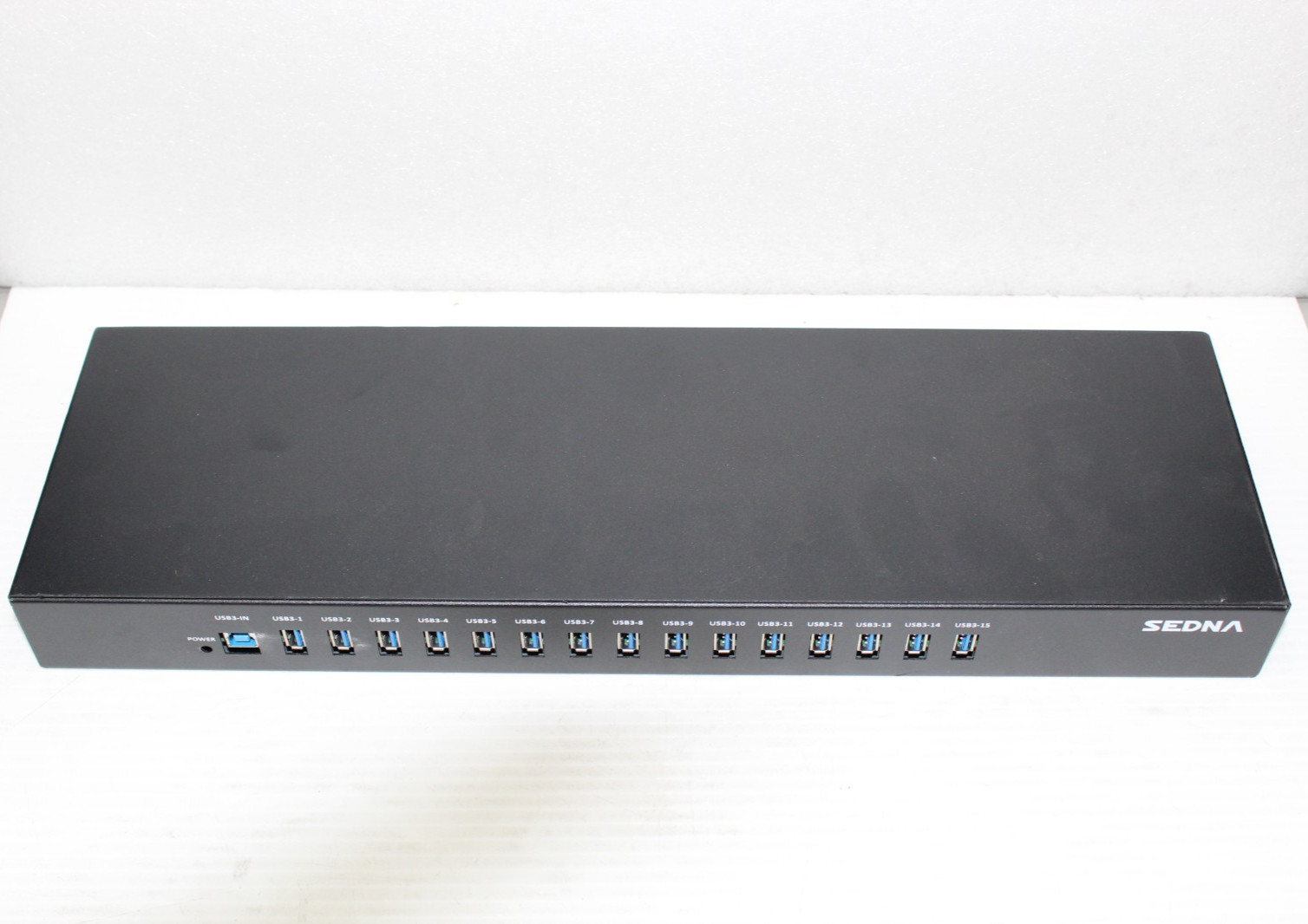 SEDNA RM-19-USB3-HUB-15-A 15 Port USB 3.0 Gen 1 Industrial Rackmount Hub Black