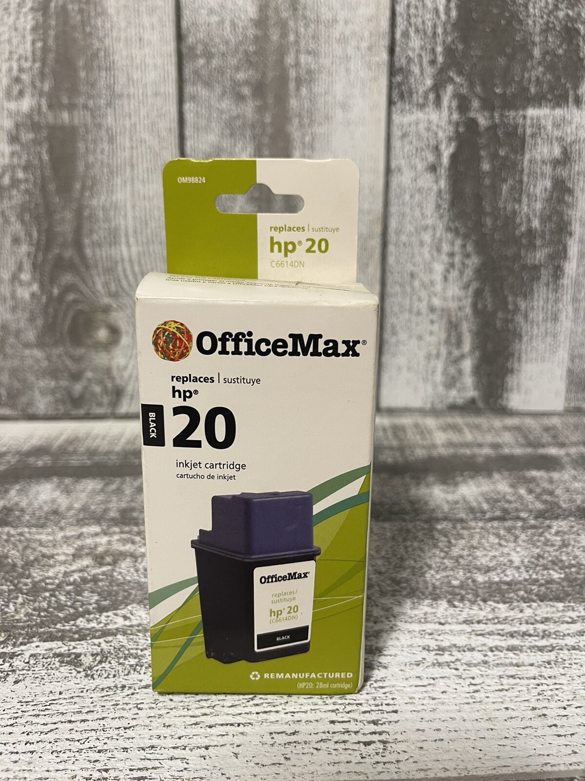 Office Max Black 20 Replacement Ink Cartridge C6614 Brand New NIB