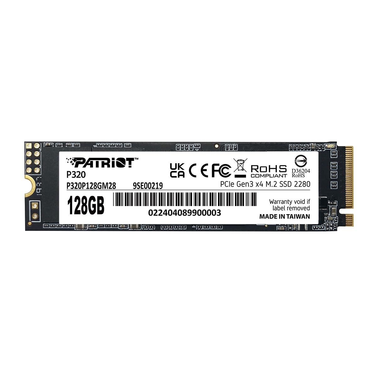 Patriot Memory P320 128GB Internal SSD  NVMe PCIe Gen 3x4  M.2 2280  Solid St...