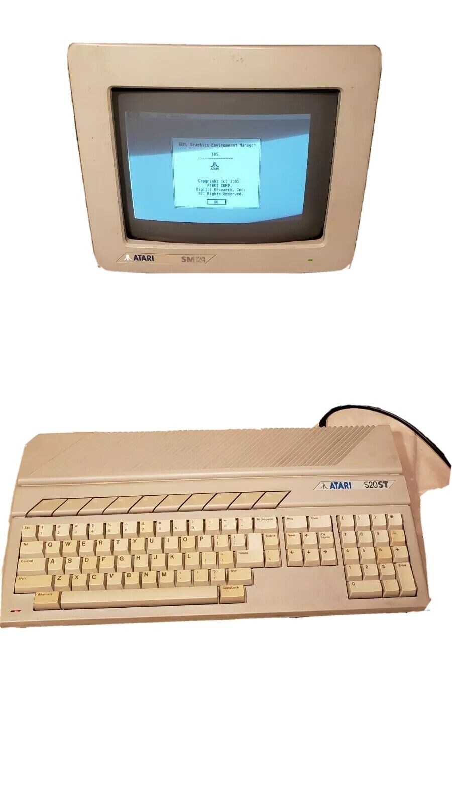 ATARI 520 ST Computer Vintage 520ST BUNDLE Keyboard TESTED POWERS ON