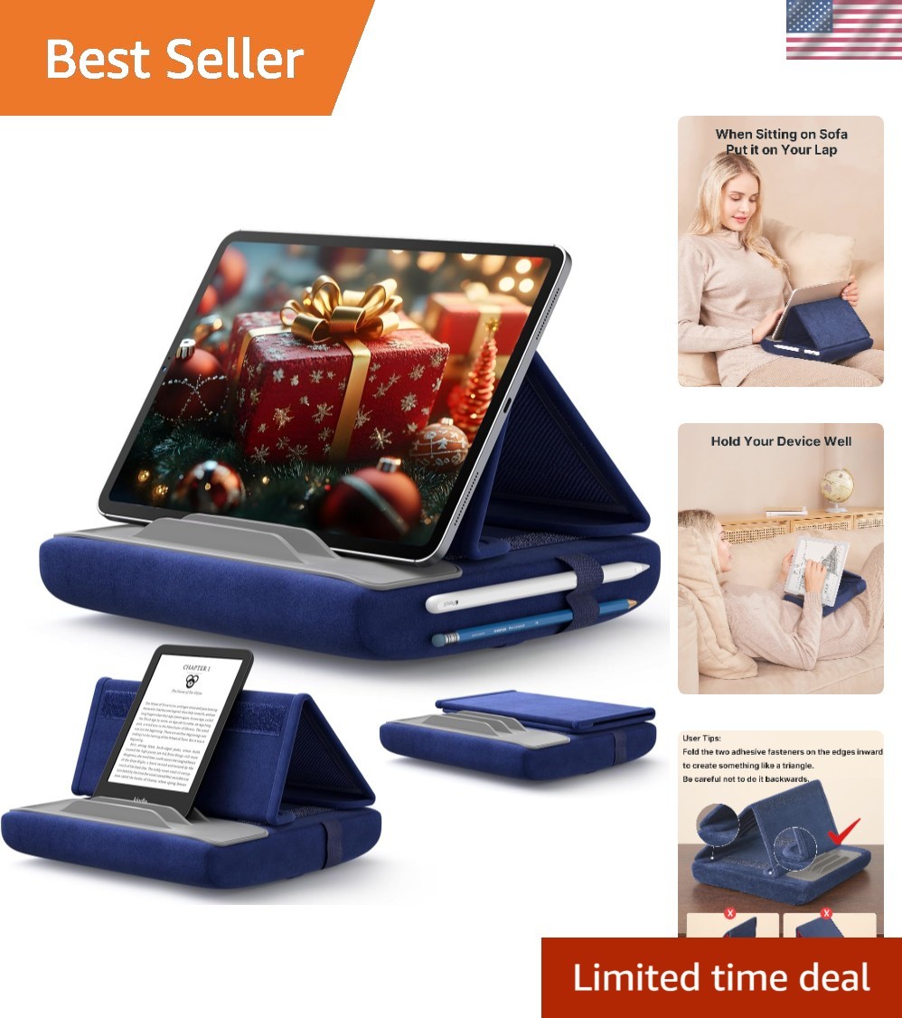 Tablet Pillow Stand for Bed, Tablet Holder for iPad, 4-11", Navy Blue | Multi...