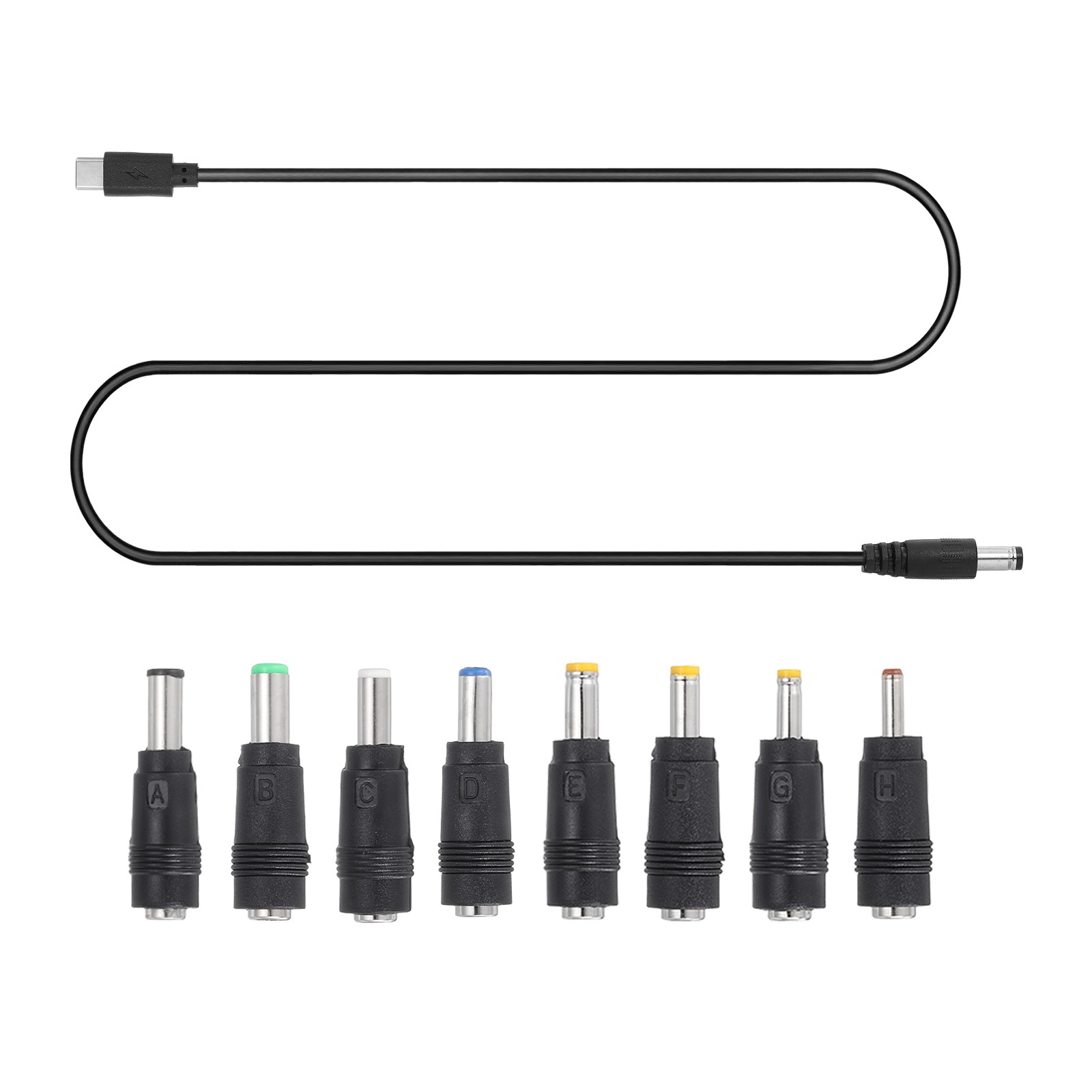 1m/3.3ft 20V USB C to DC PD Adapter with 8 Connector Tips