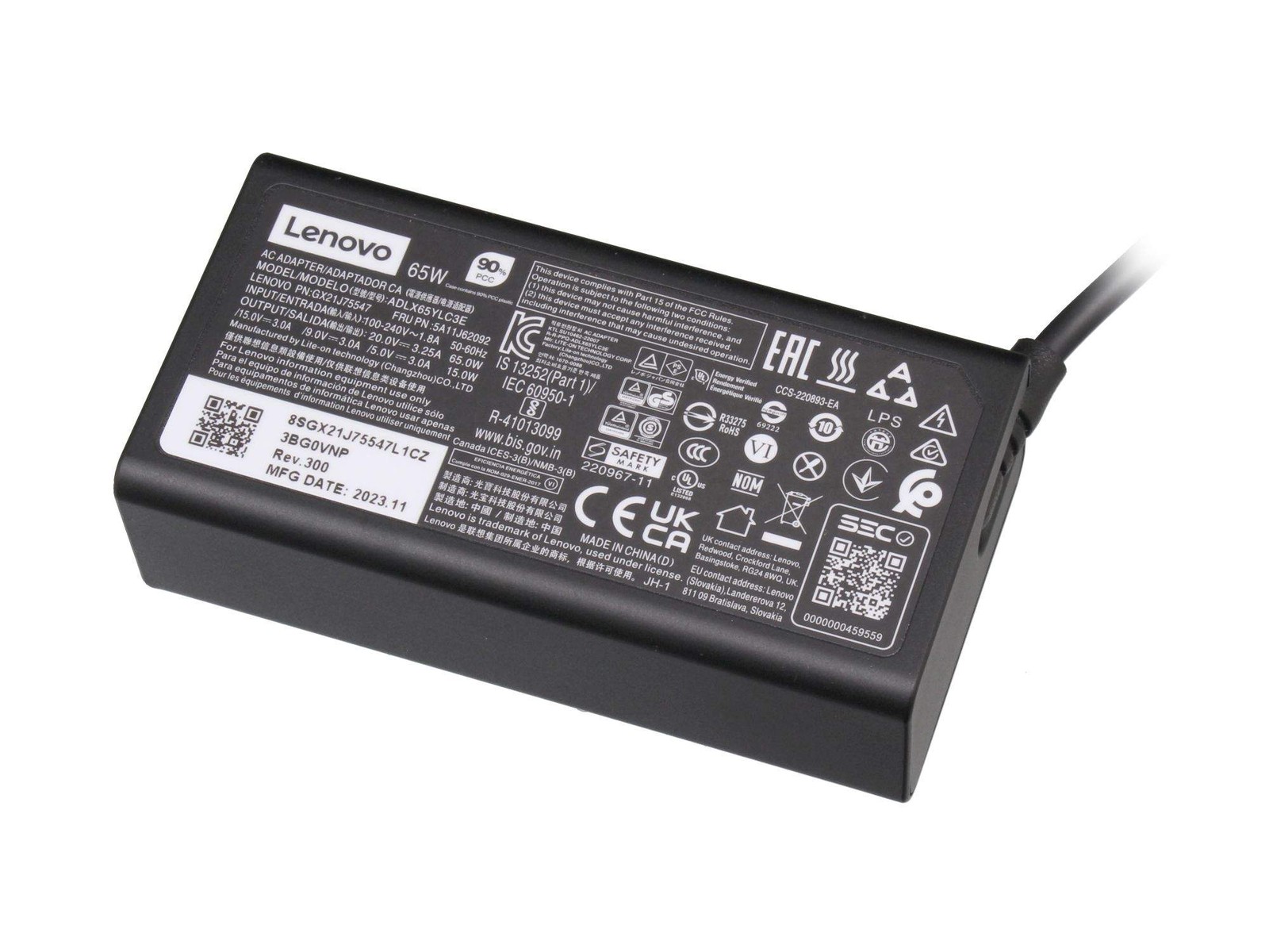 5A11J62109 Lenovo AC adapter USB Type-C includes power cable PC/server network ~D~