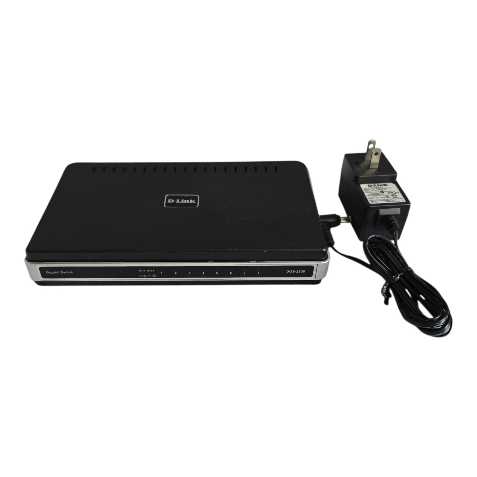 D-LINK DGS-2208 Gigabit Desktop Switch 8-Port w/ Power Supply TESTED & WORKING