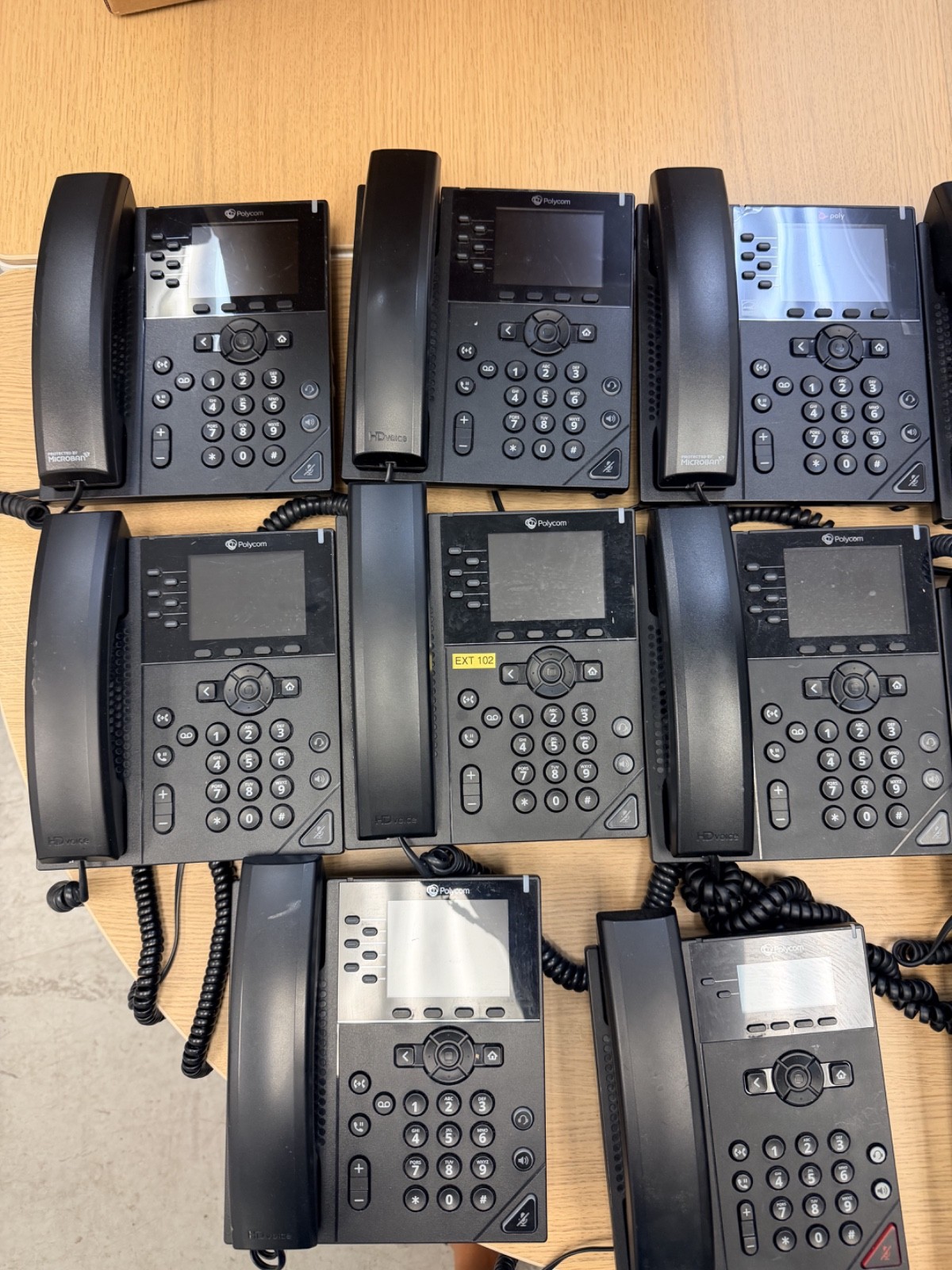 Lot of 18 Polycom VoIP Phones 15 VVX 350 + 3 VVX 150 Business IP Phones