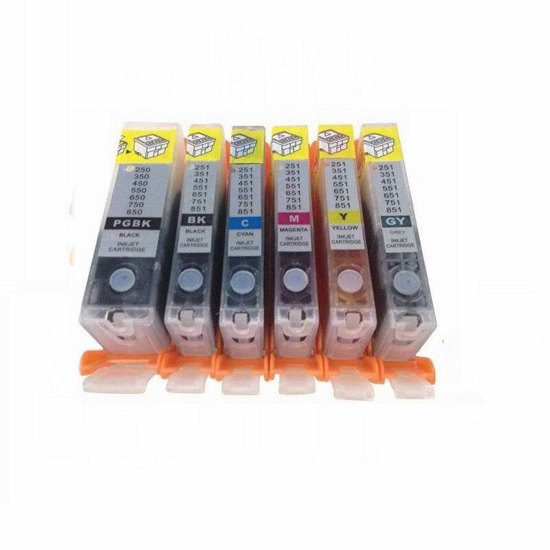 6 PK Canon Edible ink PGI-220 CLI-221 PIXMA iP3600 iP4700 MP640 +GRAY