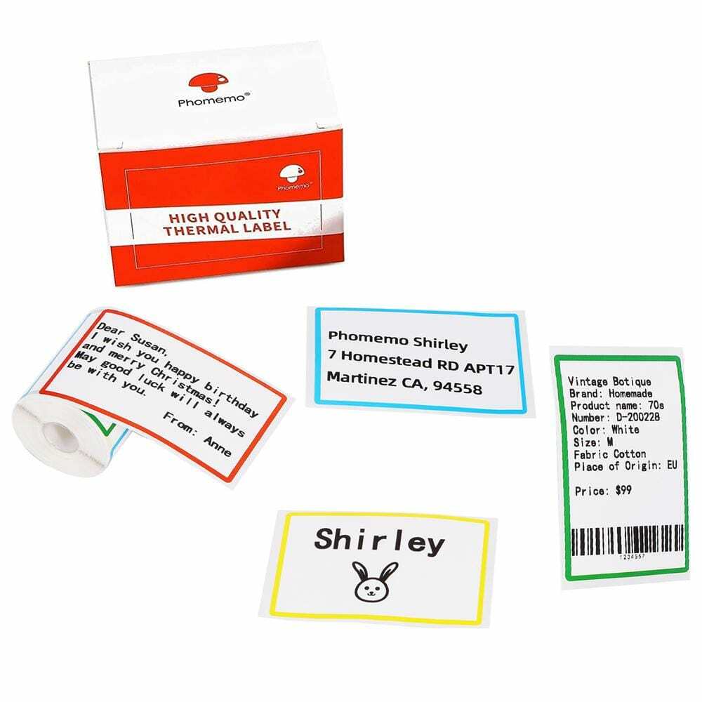 Phomemo M110/M120/M200/M220 Color Rectangle Square Sticker Label 1.97" x 3.15"