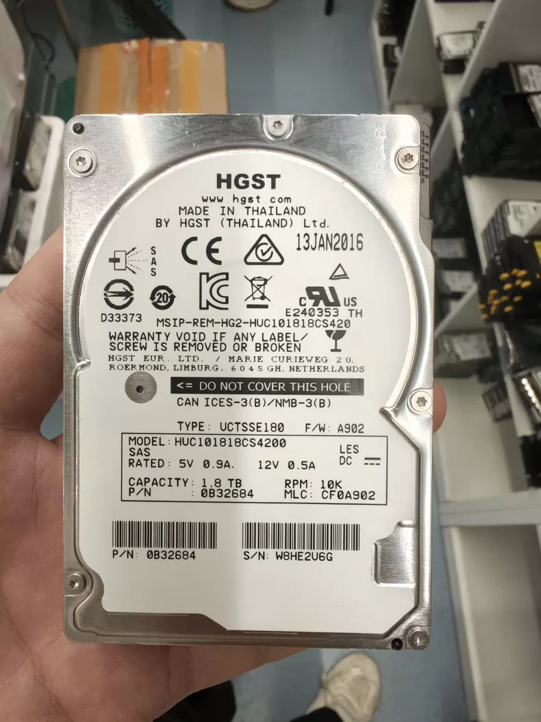 HGST HUC101818CS4200 1.8TB 10K RPM SAS 2.5" Enterprise Server HDD, 90%+ Health