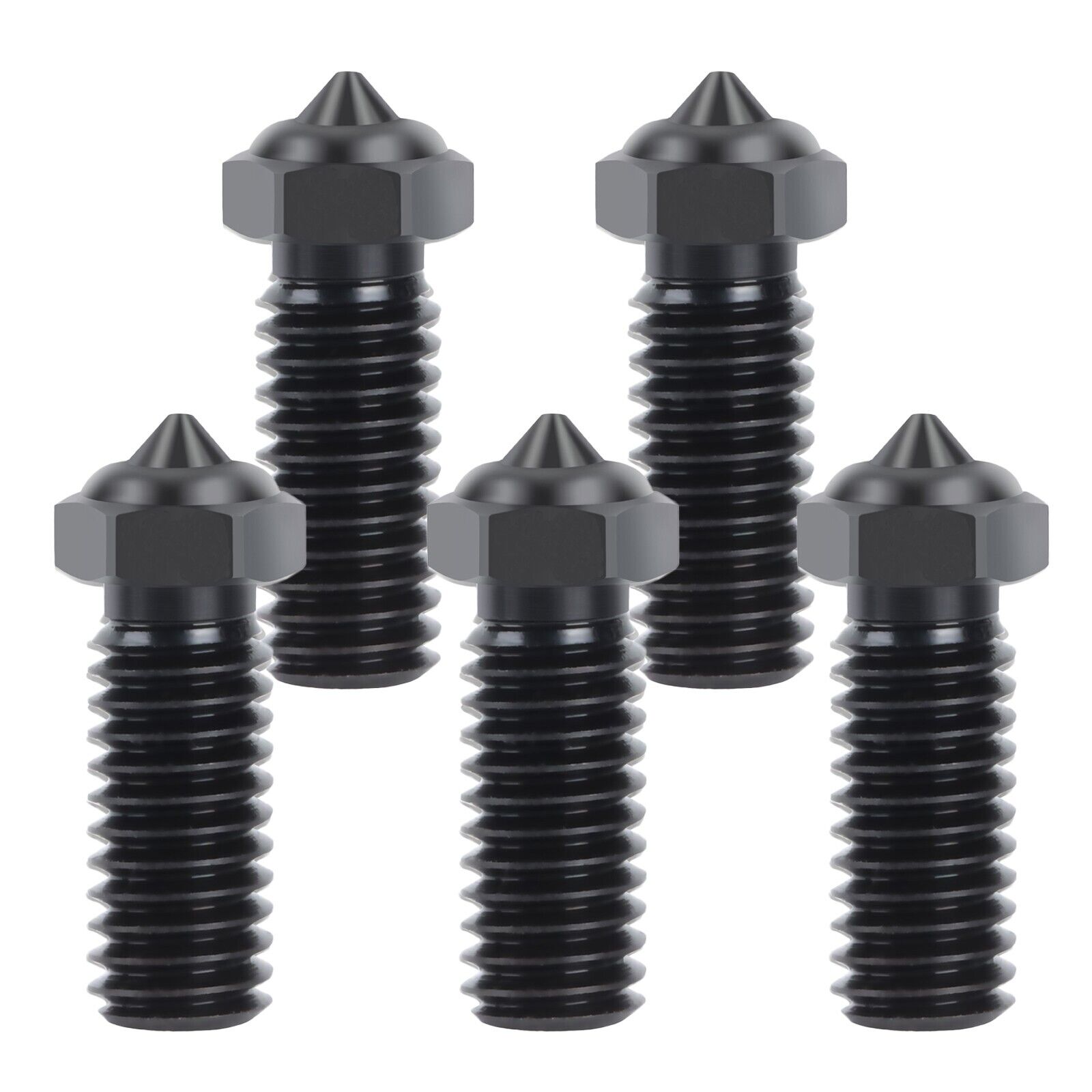 5Pcs Hardened Steel Nozzles for QIDI X-Max 3, X-Plus 3, X-smart 3, Q1 Pro