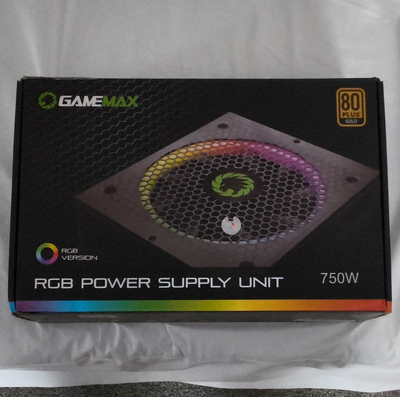 GameMax 750W ATX PSU 80 PLUS Gold Modular RGB Lighting Black