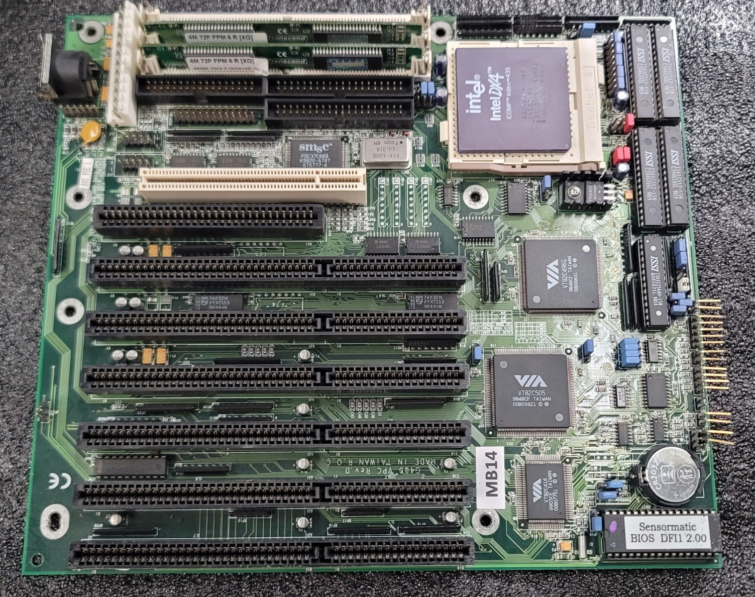 VIA DFI Motherboard,80486 DX4 100MHz CPU 8MB RAM for Retro Gaming, Works #MB14