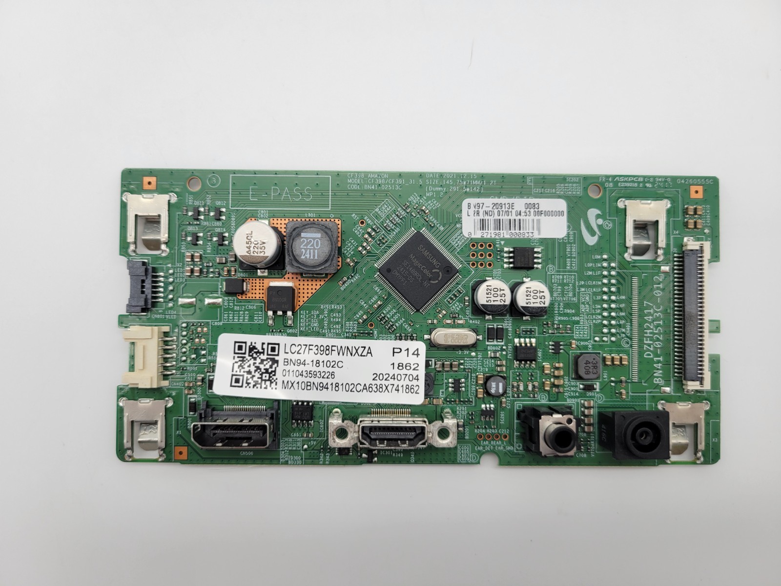 Main Board For SAMSUNG 27" CF39 Series, LC27F398FWNXZA, BN97-20913E