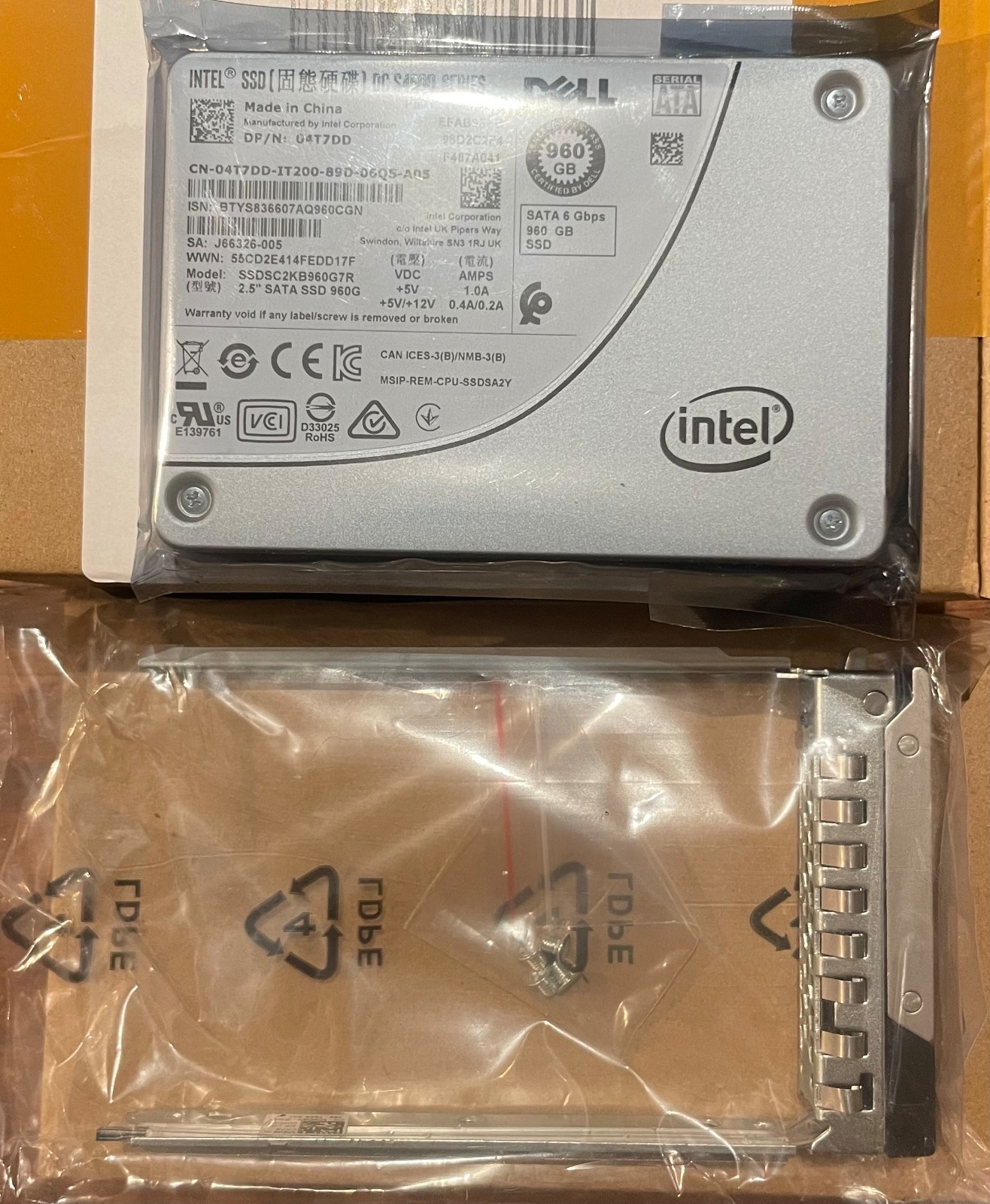 Sealed 04T7DD 4T7DD DELL INTEL DC S4500 960GB SATA 6G 2.5'' SSD SSDSC2KB960G7R
