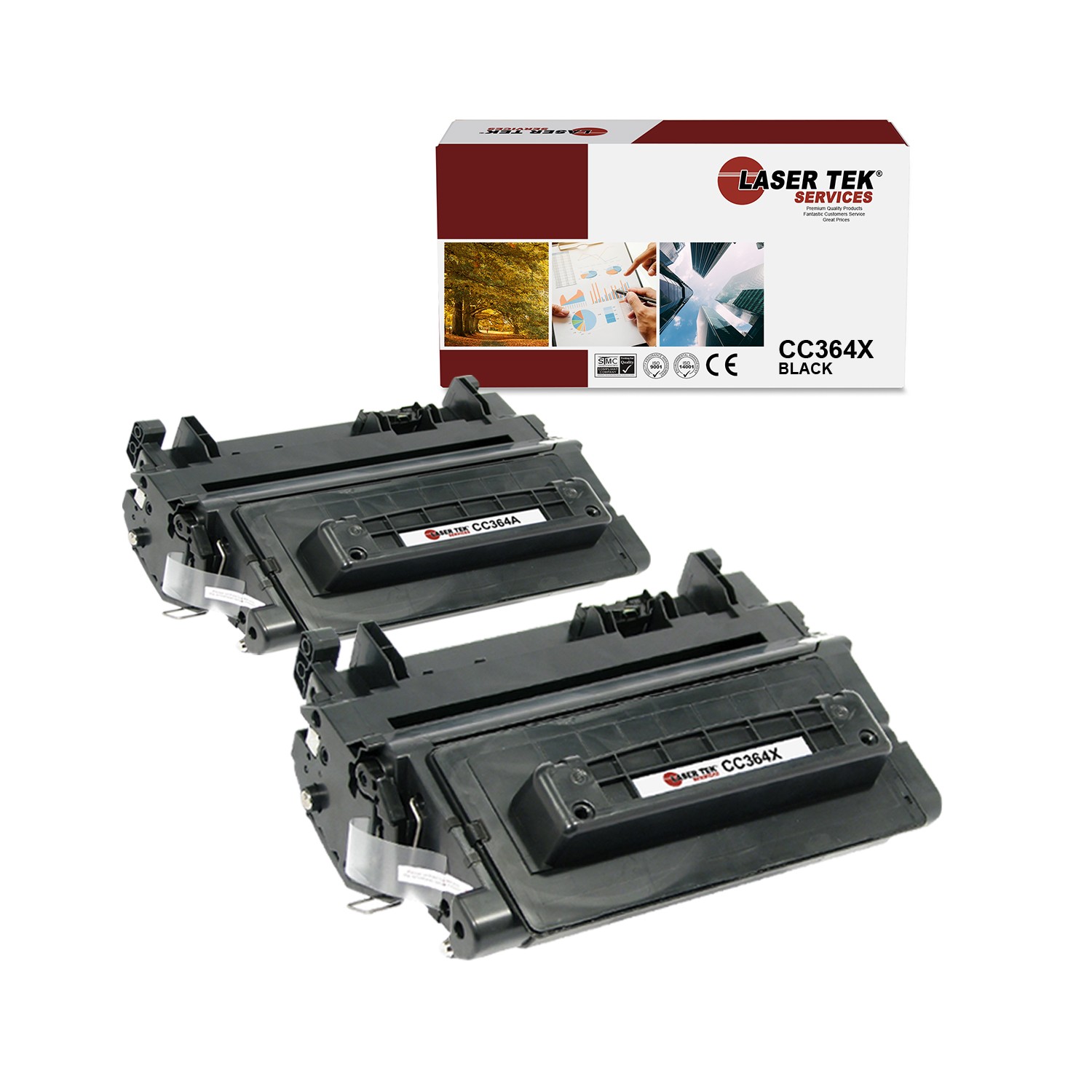 2Pk LTS 64X CC364X Black HY Compatible for HP LaserJet P4015dn P4015n Toner